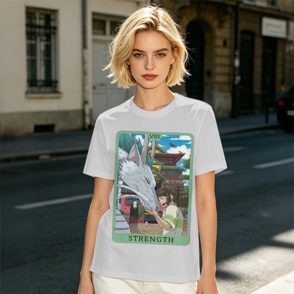 Spirited Away Haku Chihiro Strength Tarot Graphic T-Shirt