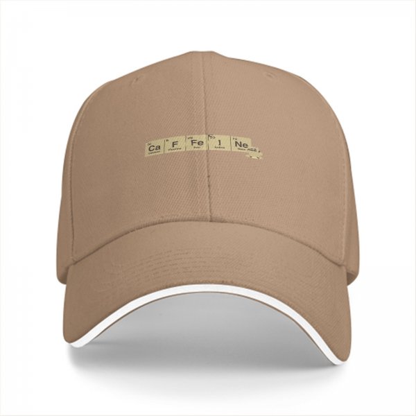 Black Baseball Cap With Periodic Table Caffeine Graphic