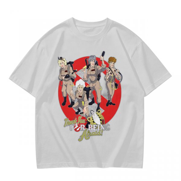 Olive T-shirt with Ghostbusters parody female character graphic print