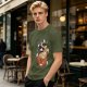 Olive green t-shirt with pumpkin ramen and ghost graphic print