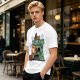 Olive T-shirt with Peanuts-style He-Man Castle Grayskull Graphic