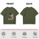 Olive green graphic t-shirt with 'Let's be Wicked Together' witch design