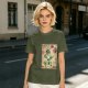Olive T-shirt with Earthbender Character Vintage Art Print