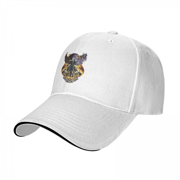 Black Baseball Cap With Fantasy Dark Warrior Graphic Print