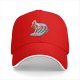 Black baseball cap with funny matchstick cartoon design