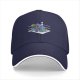 Black Baseball Cap With Wrestling Ring Graphic Print