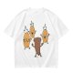 Olive T-Shirt With Cartoon Pineapples And Brown Character Graphic