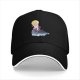 Black Baseball Cap With Watercolor Moon And Silhouette Art Print