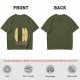 Olive T-Shirt With Funny Taco Characters Around A Campfire