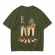 Olive T-Shirt With Walking Burritos Abbey Road Style Graphic