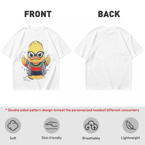 Olive T-shirt with Cool Stylized Duck Graphic Print