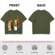 Olive T-shirt with cute sushi cat graphic print
