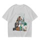 Olive T-Shirt Featuring 'king Club' and Animated Characters Print