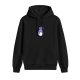 Black Hoodie With Purple Totoro Umbrella Graphic Print