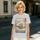 Olive t-shirt with ukiyo-e style Howl's Moving Castle print