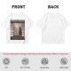 Olive T-Shirt with Japanese Shinto-inspired Window Landscape Print