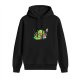 Black hoodie with cute sleeping ninja turtle graphic