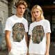 Olive Green T-Shirt With Detailed Monster Dragon Print
