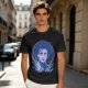 Olive T-Shirt With Neon Edward Scissorhands Portrait Print