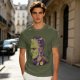 Olive T-Shirt with Frankenstein Monster Portrait Print