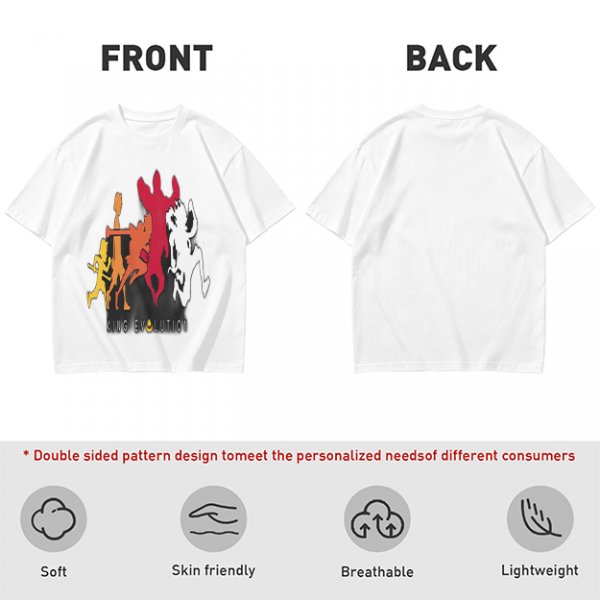 Olive Graphic T-Shirt with King Evolution Character Silhouettes