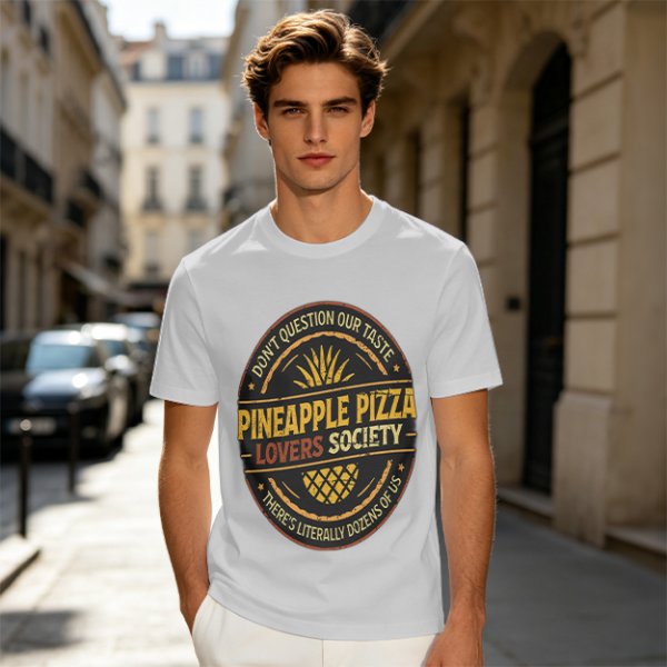 Pineapple Pizza Lovers Society Funny Graphic T-Shirt