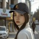 Black Baseball Cap With Cute Duck Holding Coffee Quackfeine Print