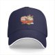 Black Baseball Cap With Cute Cat Ramen Bowl Graphic