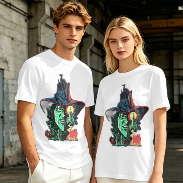 Olive T-Shirt with Wicked Witch of the West Emerald City Artwork