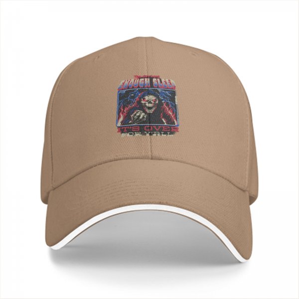Black baseball cap with grim reaper graphic and enough sleep text