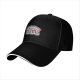 Black baseball cap with 'meh & meh' novelty candy parody design