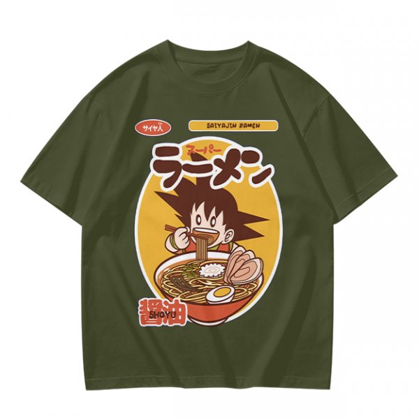 Olive Anime Ramen Graphic T-Shirt