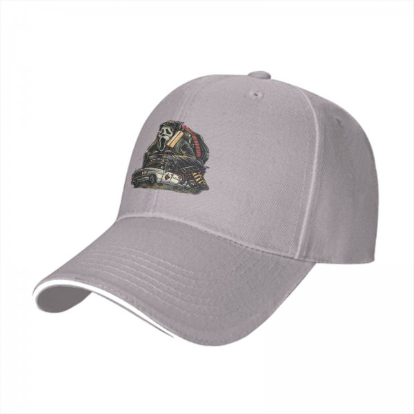 Black Baseball Cap With Ghostface Driving Car Horror Art Print