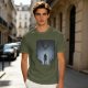 Olive T-Shirt With Dark Fantasy Silhouette Print Of Warrior And Winged Beast