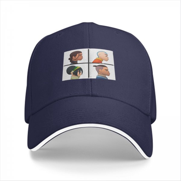 Black baseball cap with Avatar: The Last Airbender character profile prints