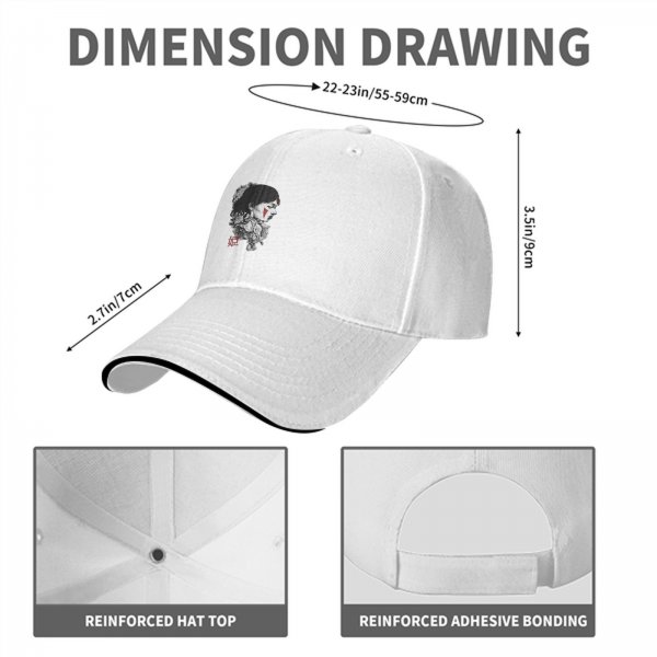 Black baseball cap with warrior woman profile graphic