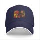 Black Baseball Cap with Four Panel Pop Art Character Print