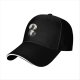 Black baseball cap with black and white cat moon graphic