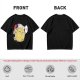 Oversized Olive T-Shirt with Saitama 'OK' Anime Graphic Print