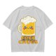 Olive Green T-Shirt With Cute Kawaii Beer Mug Free Chugs Print