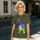 Olive green t-shirt with Maleficent fantasy silhouette graphic