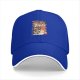 Black baseball cap with retro anime motorcycle graphic print