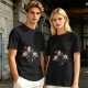 Olive T-Shirt With Whimsical Space Themed Cartoon Print