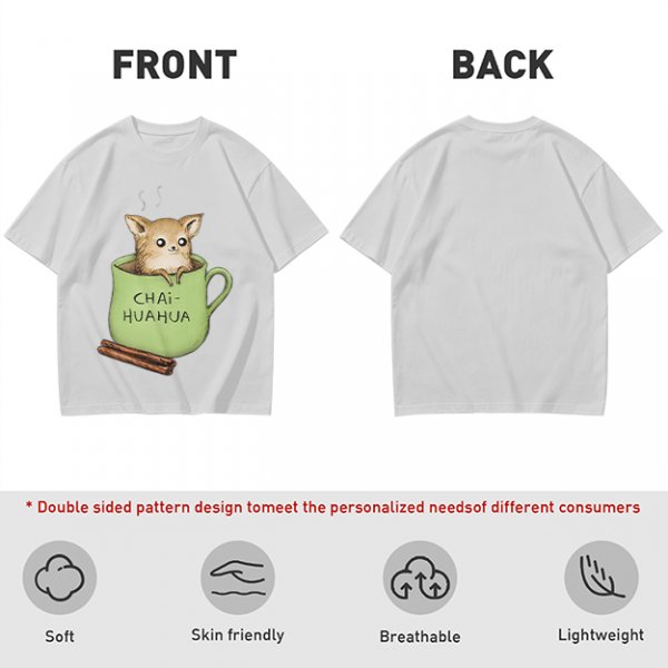 Chihuahua in tea cup chai huahua graphic t-shirt