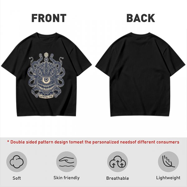 Olive Green Beholder Lawful Evil Graphic T-Shirt