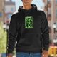 Black hoodie with 'Life is a game and I'm bad at it' pixel art print