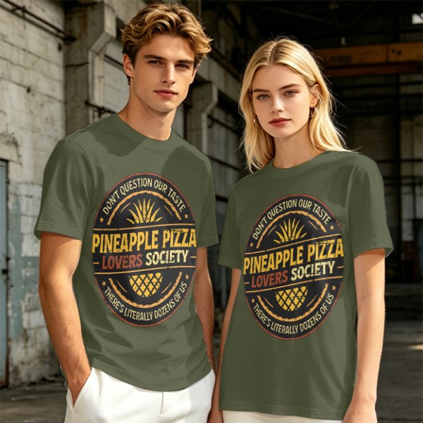 Pineapple Pizza Lovers Society Funny Graphic T-Shirt