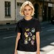 Olive T-Shirt With Playful Space Cats Graphic Print