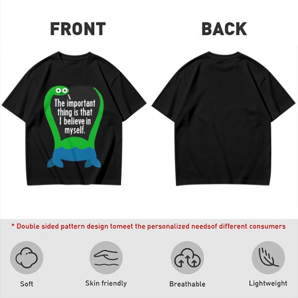 Olive T-Shirt With Dinosaur Graphic And Self Belief Text