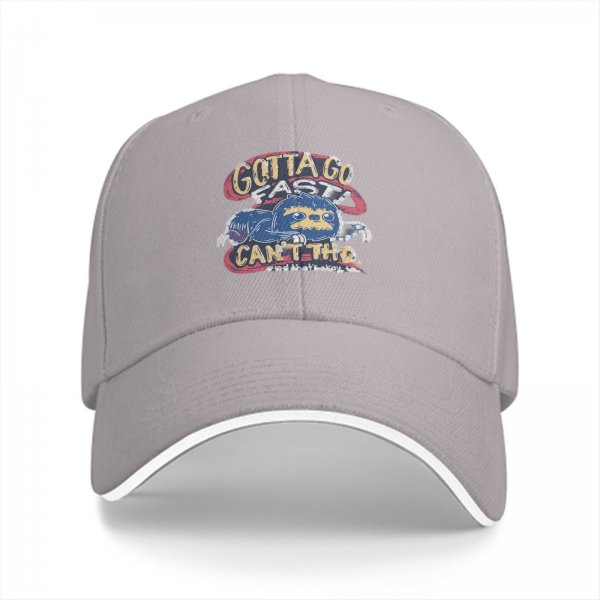 Black baseball cap with sloth 'gotta go fast can't tho' graphic